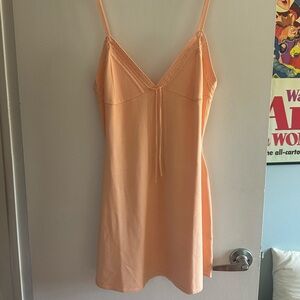 NWT Meshki Ellis Pointelle Apricot Knit Mini Dress